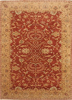 Egyptian Chobi Red Rectangle 8x11 ft Wool Carpet 21567