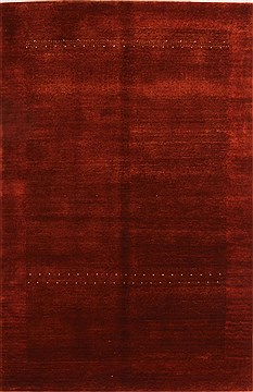 Indian Gabbeh Red Rectangle 4x6 ft Wool Carpet 21615