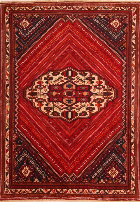 Qashqai Red Hand Knotted 67 X 96 Area Rug 100-21730 Image 0