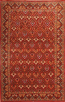 Qum Red Hand Knotted 6'7" X 10'7"  Area Rug 100-21760