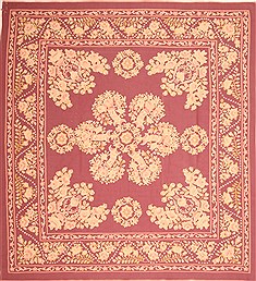 Romania Aubusson Purple Square 9 ft and Larger Wool Carpet 21963