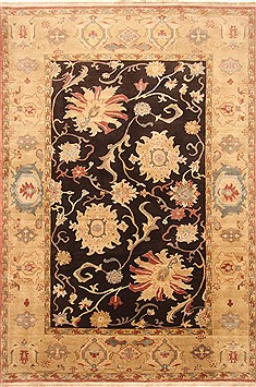 Egyptian Chobi Black Rectangle 7x10 ft Wool Carpet 21981