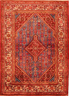 Jozan Red Hand Knotted 3'8" X 5'0"  Area Rug 100-22137