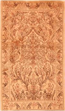 Kerman Beige Hand Knotted 3'1" X 5'5"  Area Rug 100-22166