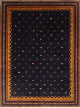 Indian Faridan Blue Rectangle 9x12 ft Wool Carpet 22170