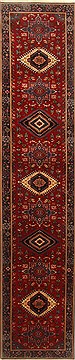 Karajeh Red Runner Hand Knotted 2'6" X 12'11"  Area Rug 250-22407