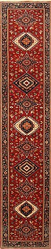 Indian Karajeh Red Runner 10 to 12 ft Wool Carpet 22457