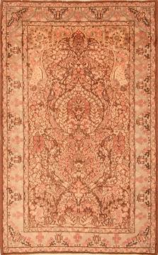 Persian Kerman Brown Rectangle 5x8 ft Wool Carpet 22617