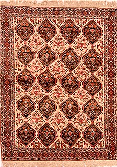 Afshar Beige Hand Knotted 4'9" X 6'4"  Area Rug 100-22705