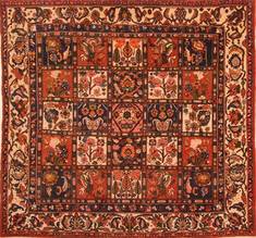 Bakhtiar Red Hand Knotted 6'5" X 6'8"  Area Rug 100-22751