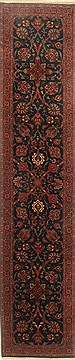 Indian Semnan Green Runner 10 to 12 ft Wool Carpet 22779