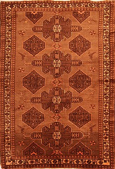 Persian Afshar Brown Rectangle 4x6 ft Wool Carpet 22826