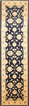Pakistani Pishavar Blue Runner 10 to 12 ft Wool Carpet 22901