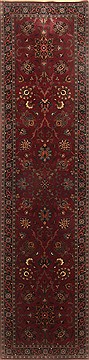Semnan Red Runner Hand Knotted 2'8" X 10'7"  Area Rug 250-22924