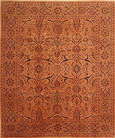 Romania Tabriz Yellow Rectangle 8x10 ft Wool Carpet 23059