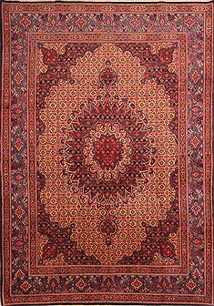 Mood Red Hand Knotted 6'10" X 9'8"  Area Rug 100-23117