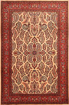 Persian sarouk Red Rectangle 7x10 ft Wool Carpet 23177