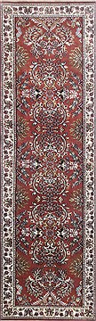 Semnan Brown Runner Hand Knotted 2'5" X 8'0"  Area Rug 250-23234