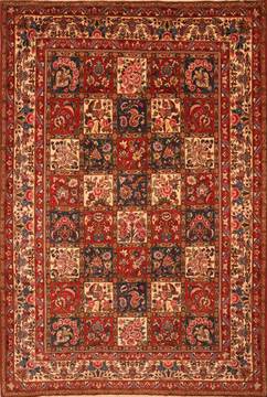 Bakhtiar Red Hand Knotted 6'11" X 10'3"  Area Rug 100-23316
