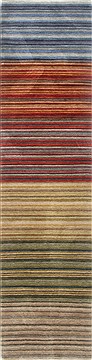 Modern Multicolor Runner Hand Knotted 2'6" X 8'0"  Area Rug 250-23320