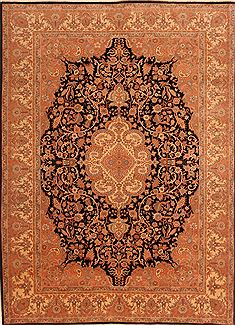 Tabriz Red Hand Knotted 6'7" X 9'1"  Area Rug 100-23486