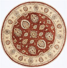 Pakistani Karajeh Brown Round 5 to 6 ft Wool Carpet 23563
