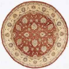 Pakistani Ghazni Brown Round 5 to 6 ft Wool Carpet 23596