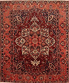 Bakhtiar Red Hand Knotted 10'7" X 12'10"  Area Rug 100-23800