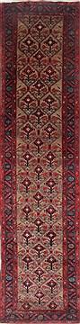 Ghazni Brown Runner Hand Knotted 3'3" X 13'5"  Area Rug 250-23860
