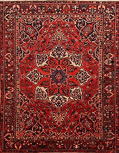 Bakhtiar Red Hand Knotted 9'7" X 12'5"  Area Rug 100-23864