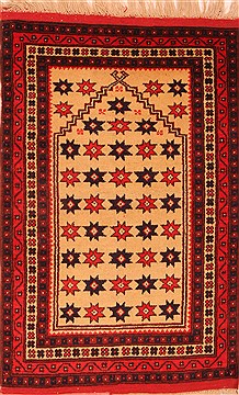 Turkish Heriz Beige Rectangle 3x4 ft Wool Carpet 24045