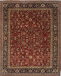 Indian Serapi Red Rectangle 12x15 ft Wool Carpet 24230