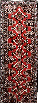 Sanandaj Red Runner Hand Knotted 2'11" X 8'4"  Area Rug 250-24370