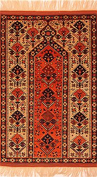 Romania Shiraz Orange Rectangle 3x5 ft Wool Carpet 24676