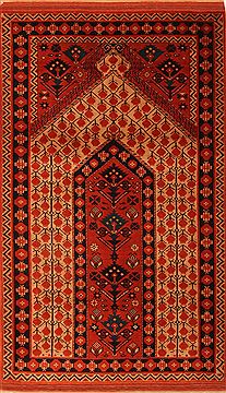 Romania Shiraz Orange Rectangle 4x6 ft Wool Carpet 24680