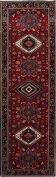 Karajeh Red Runner Hand Knotted 2'6" X 7'11"  Area Rug 250-24689