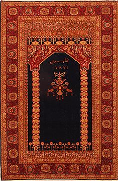 Tabriz Red Hand Knotted 3'7" X 5'4"  Area Rug 100-24692