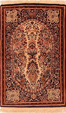 Kashan Multicolor Hand Knotted 2'10" X 4'6"  Area Rug 100-24698
