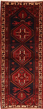 Shahsavan Brown Runner Hand Knotted 3'6" X 9'1"  Area Rug 100-24813