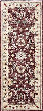 Pakistani Chobi Brown Runner 6 ft and Smaller Wool Carpet 24820