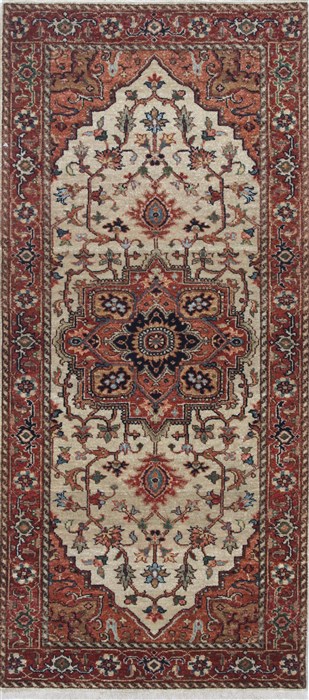 Serapi Beige Runner Hand Knotted 27 X 59 Area Rug 250-24861 Image 0
