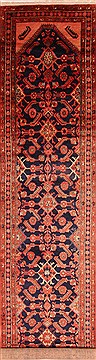 Sanandaj Red Runner Hand Knotted 3'7" X 16'10"  Area Rug 100-25065