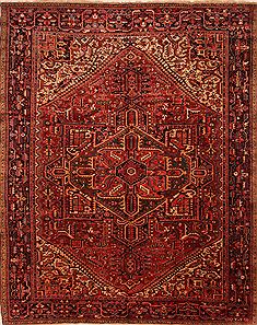 Persian Heriz Red Rectangle 10x14 ft Wool Carpet 25443
