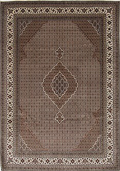 Indian Mahi Beige Rectangle 8x11 ft Wool Carpet 25673