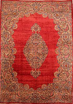 Persian Kerman Red Rectangle 12x18 ft Wool Carpet 25675