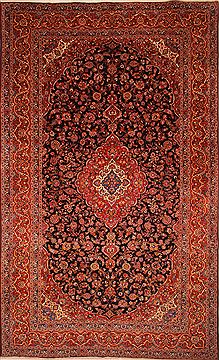 Kashan Red Hand Knotted 11'7" X 19'2"  Area Rug 100-25677