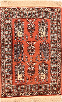 Armenian Shirvan Red Rectangle 2x3 ft Wool Carpet 25930