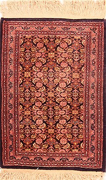 Egyptian Tabriz Brown Rectangle 2x3 ft Wool Carpet 25941