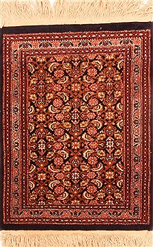Tabriz Brown Hand Knotted 1'8" X 2'2"  Area Rug 100-26020