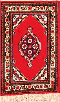 Persian Tabriz Red Rectangle 2x3 ft Wool Carpet 26274